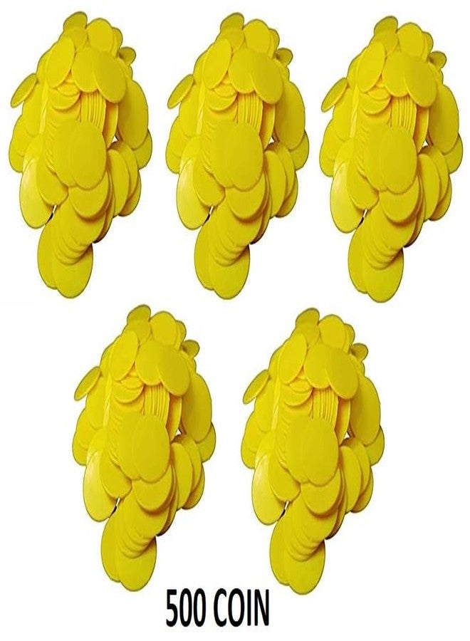 موريل عملة معدنية دائرية عادية من موريل للمتاجر، والألعاب، والمحلات التجارية، والكازينوهات، والمدارس، والحفلات، والفعاليات، إلخ. (500 عملة، لون أصفر) - Image 2